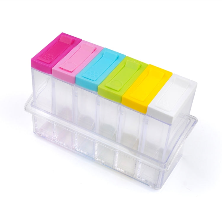 6 pezzi/set bottiglia di stoccaggio trasparente per condimenti per spezie, Seasoning Box Storage Bottle（6 PCS）