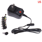 C5 3-12V 12W Caricatore multifunzione per adattatore di alimentazione con interruttore regolato a tensione regolabile con punte CC, US Plug, UK Plug, EU Plug