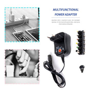 C5 3-12V 12W Caricatore multifunzione per adattatore di alimentazione con interruttore regolato a tensione regolabile con punte CC, US Plug, UK Plug, EU Plug