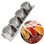 Set di ampolle per condimenti magnetici da cucina in acciaio inossidabile, Stainless Steel Seasoning Cruet Set