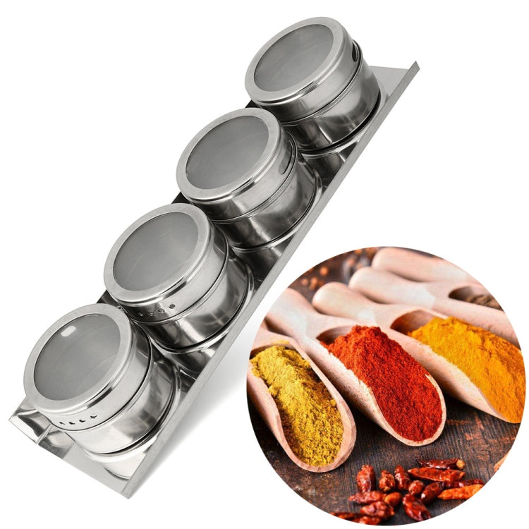 Set di ampolle per condimenti magnetici da cucina in acciaio inossidabile, Stainless Steel Seasoning Cruet Set