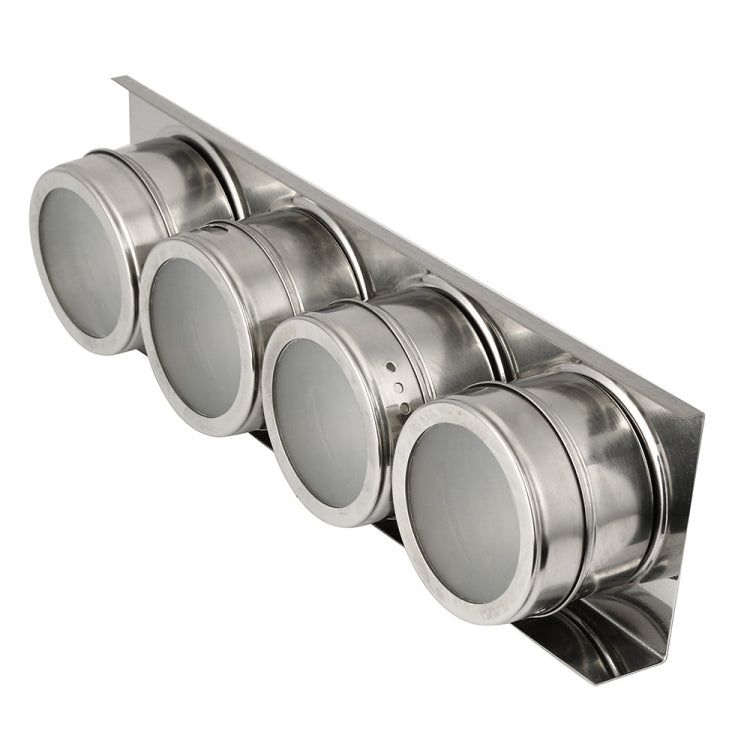 Set di ampolle per condimenti magnetici da cucina in acciaio inossidabile, Stainless Steel Seasoning Cruet Set