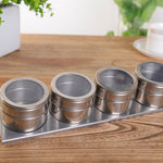 Set di ampolle per condimenti magnetici da cucina in acciaio inossidabile, Stainless Steel Seasoning Cruet Set