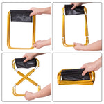 Sedia pieghevole da campeggio portatile da esterno 7075 Sgabello per barbecue da pesca in lega di alluminio, dimensioni: 24,5x22,5x27 cm, Camping Folding Chair (Silver Gray), Camping Folding Chair (Gold), Camping Folding Chair (Red)                    ...