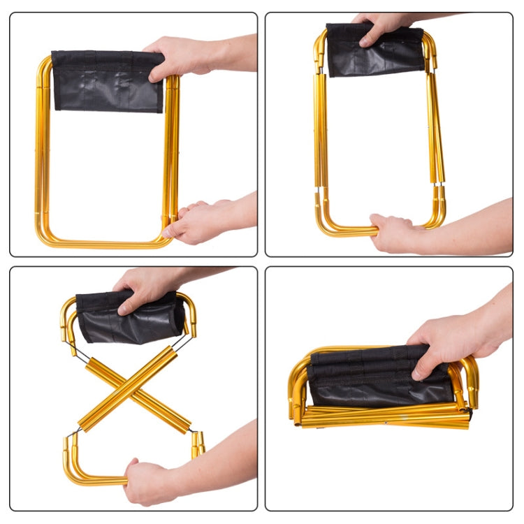Sedia pieghevole da campeggio portatile da esterno 7075 Sgabello per barbecue da pesca in lega di alluminio, dimensioni: 24,5x22,5x27 cm, Camping Folding Chair (Silver Gray), Camping Folding Chair (Gold), Camping Folding Chair (Red)                    ...