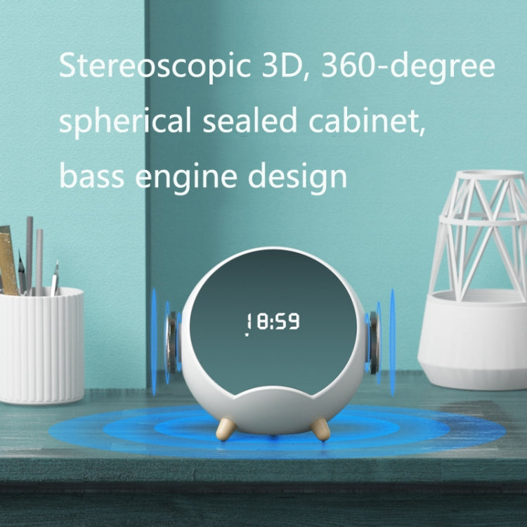 Altoparlante Bluetooth di ricarica wireless intelligente mini desktop multifunzione con sveglia e funzione di supporto del telefono