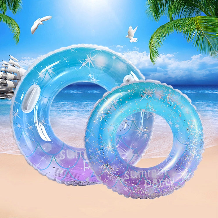 2 pezzi paillettes cielo stellato sirena anello da nuoto per adulti anello da nuoto per ascelle per bambini, dimensioni:, 60cm, 70cm, 80cm, 90cm, 90cm (With Handle)