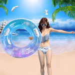 2 pezzi paillettes cielo stellato sirena anello da nuoto per adulti anello da nuoto per ascelle per bambini, dimensioni:, 60cm, 70cm, 80cm, 90cm, 90cm (With Handle)