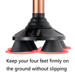 TBS-009 Stampelle per anziani pieghevoli a quattro zampe Lega di alluminio Stampelle antiscivolo leggere e multifunzionali con luce, TBS-009(Black), TBS-009(Brown)