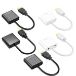 2 PC Jasoz 1080P Convertitore da HDMI a VGA Nucleo in rame privo di ossigeno, Black, White, With Audio Power Supply (Black), With Audio Power Supply (White), With Audio (Black)
