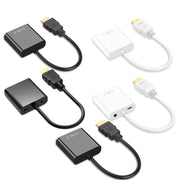 2 PC Jasoz 1080P Convertitore da HDMI a VGA Nucleo in rame privo di ossigeno, Black, White, With Audio Power Supply (Black), With Audio Power Supply (White), With Audio (Black)