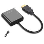 2 PC Jasoz 1080P Convertitore da HDMI a VGA Nucleo in rame privo di ossigeno, Black, White, With Audio Power Supply (Black), With Audio Power Supply (White), With Audio (Black)