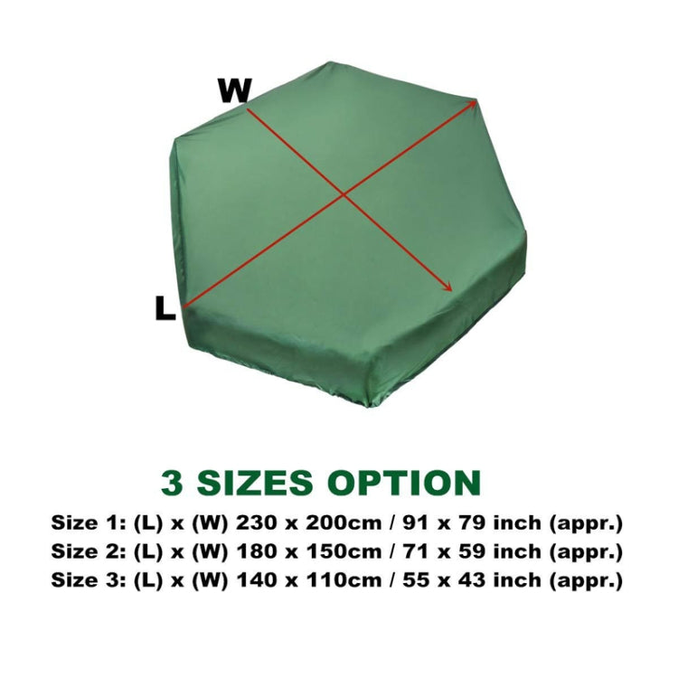Copertura per bunker esagonale in tessuto Oxford 210D Copertura per giocattoli antipolvere e impermeabile resistente ai raggi UV, 230x200cm, 180x150cm, 140x110cm