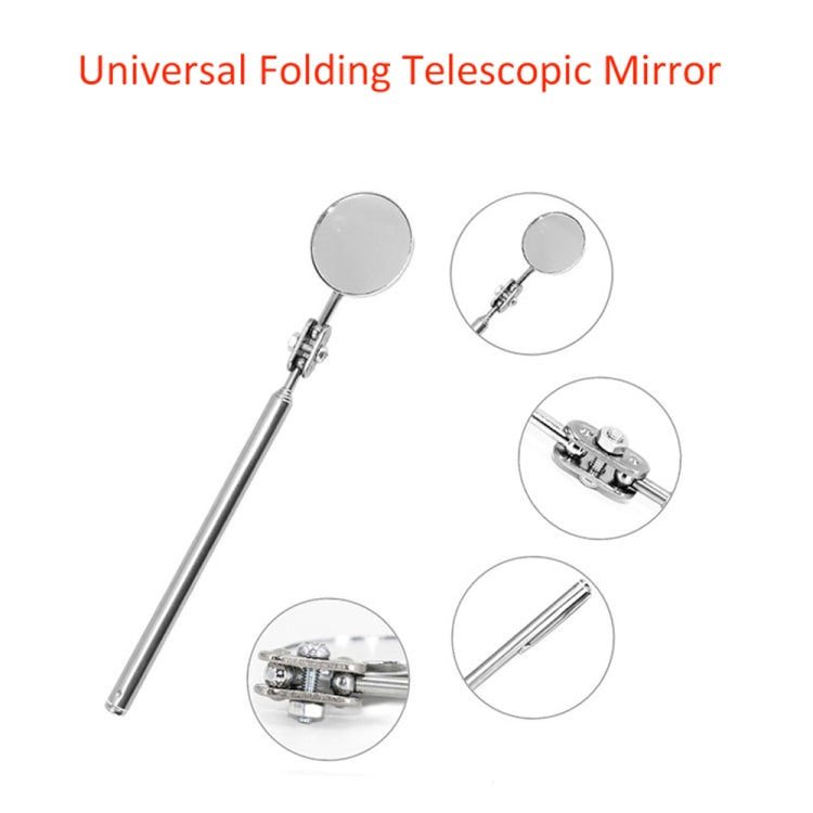 3 pezzi specchio di rilevamento riparazione auto specchio telescopico pieghevole universale specchio di ispezione del telaio di saldatura, Silver 50mm, Silver 30mm, Black Handle 50mm, Red Handle 50mm, Purple Handle 50mm, Pink Handle 50mm