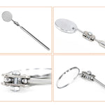 3 pezzi specchio di rilevamento riparazione auto specchio telescopico pieghevole universale specchio di ispezione del telaio di saldatura, Silver 50mm, Silver 30mm, Black Handle 50mm, Red Handle 50mm, Purple Handle 50mm, Pink Handle 50mm