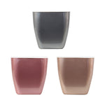 Vaso da fiori in plastica colorata per accumulo di acqua in metallo imitazione 3 pezzi, G103 Extra Small, G105 Small Pot, G109 Medium Pot