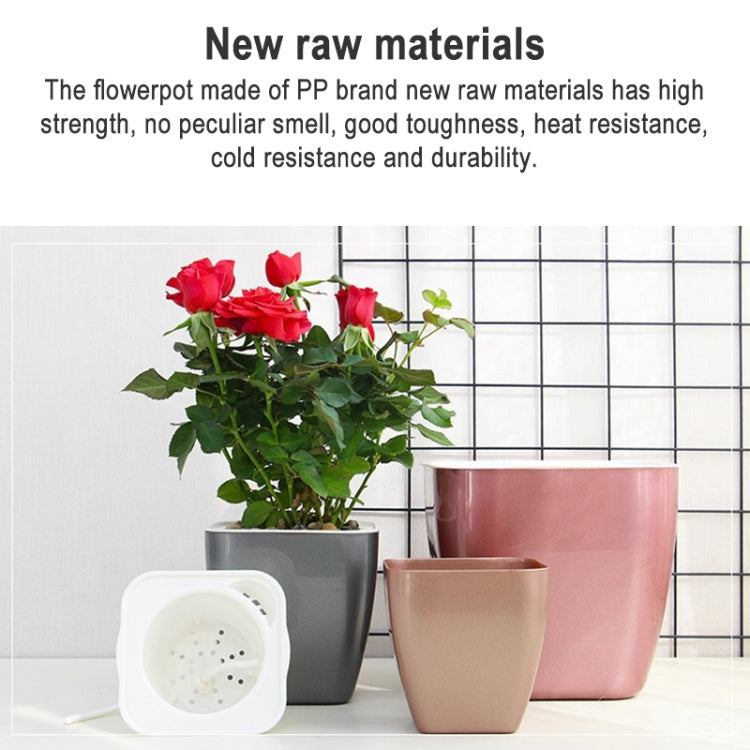 Vaso da fiori in plastica colorata per accumulo di acqua in metallo imitazione 3 pezzi, G103 Extra Small, G105 Small Pot, G109 Medium Pot