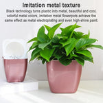 Vaso da fiori in plastica colorata per accumulo di acqua in metallo imitazione 3 pezzi, G103 Extra Small, G105 Small Pot, G109 Medium Pot