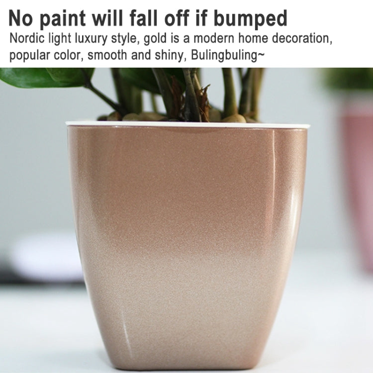 Vaso da fiori in plastica colorata per accumulo di acqua in metallo imitazione 3 pezzi, G103 Extra Small, G105 Small Pot, G109 Medium Pot