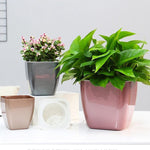 Vaso da fiori in plastica colorata per accumulo di acqua in metallo imitazione 3 pezzi, G103 Extra Small, G105 Small Pot, G109 Medium Pot