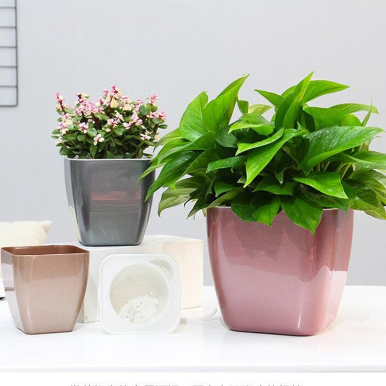 Vaso da fiori in plastica colorata per accumulo di acqua in metallo imitazione 3 pezzi, G103 Extra Small, G105 Small Pot, G109 Medium Pot