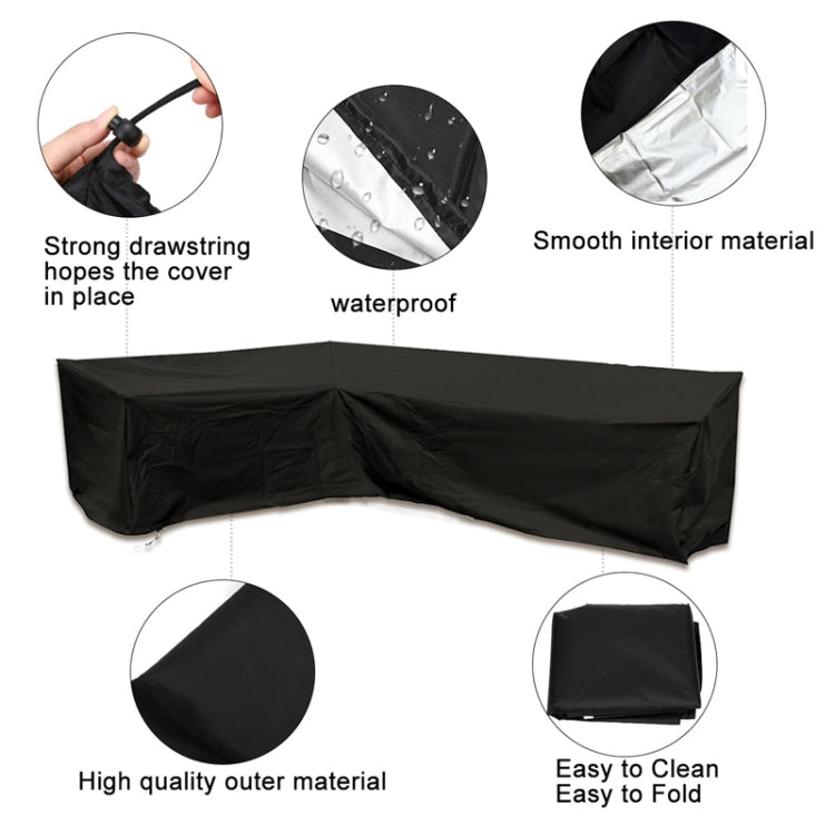 Copridivano angolare per mobili da giardino per esterni Copritavolo antipolvere, 215x215x87cm, 200x270x82cm, 286x222x82cm, 300x300x98cm, 155x95x68, 210x270x85cm