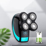 Rasoio elettrico Rasoio ricaricabile Display digitale intelligente Tagliacapelli calvo, Stile:, Blue, With Nasal Hair Apparatus, Nasal Hair Apparatus&Washing Face Brush, Blue + Full Set