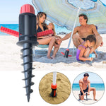 Diametro tubo 32 mm Accessori per ombrellone da spiaggia all'aperto Grande spina di terra a spirale portatile in plastica, 32mm Sun Umbrella Accessories