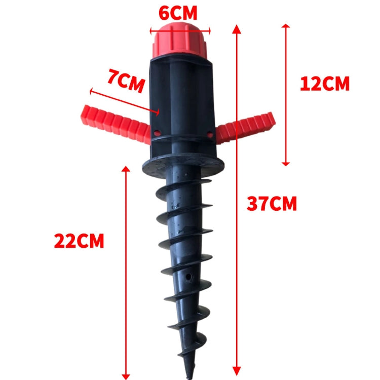 Diametro tubo 32 mm Accessori per ombrellone da spiaggia all'aperto Grande spina di terra a spirale portatile in plastica, 32mm Sun Umbrella Accessories