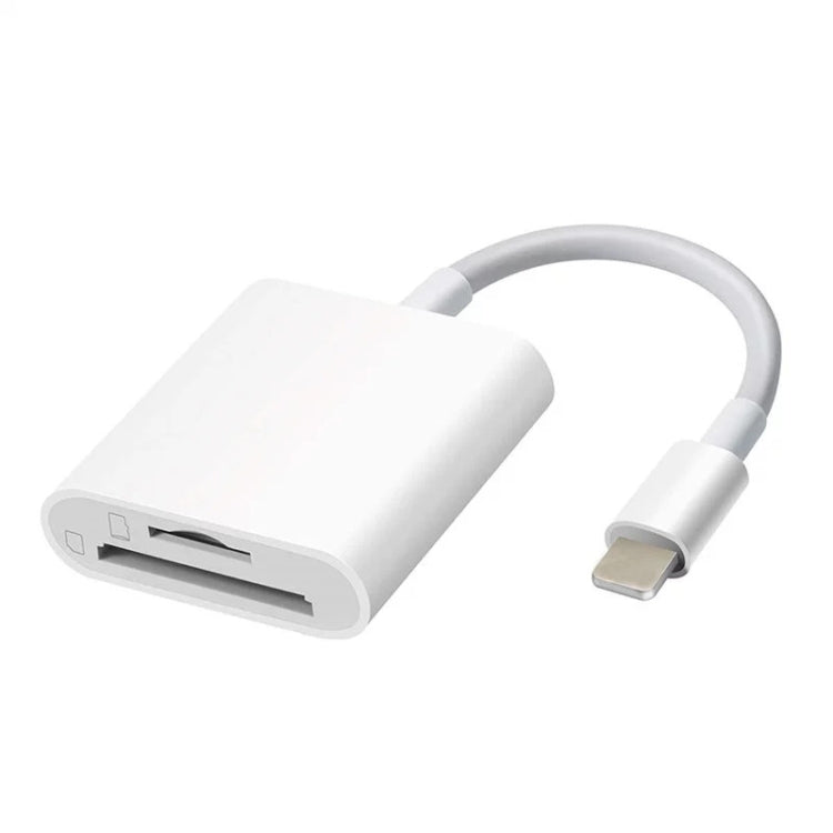Adattatore 2 in 1 per lettore di schede SD/TF da 8 pin per iPhone/iPad, lunghezza cavo: 9,7 cm, SD + TF Slots