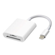Adattatore 2 in 1 per lettore di schede SD/TF da 8 pin per iPhone/iPad, lunghezza cavo: 9,7 cm, SD + TF Slots