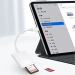 Adattatore 2 in 1 per lettore di schede SD/TF da 8 pin per iPhone/iPad, lunghezza cavo: 9,7 cm, SD + TF Slots