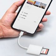 Adattatore 2 in 1 per lettore di schede SD/TF da 8 pin per iPhone/iPad, lunghezza cavo: 9,7 cm, SD + TF Slots