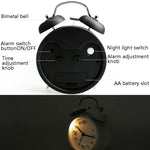 Sveglia luminosa silenziosa di qualità del metallo Orologio classico a doppia campana