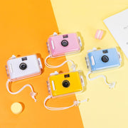 Simpatica fotocamera antiurto impermeabile con pellicola retrò con pellicola usa e getta, All White Shell, Black White Shell, Yellow White Shell, Light Pink White Shell, Sky Blue White Shell