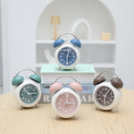 Sveglia meccanica digitale da tavolo in metallo da camera da letto Orologio silenzioso da soggiorno con luce notturna, Green, Blue, Coffee Color, Pink