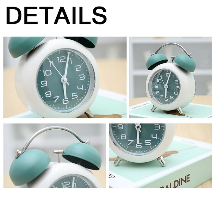 Sveglia meccanica digitale da tavolo in metallo da camera da letto Orologio silenzioso da soggiorno con luce notturna, Green, Blue, Coffee Color, Pink