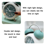 Sveglia meccanica digitale da tavolo in metallo da camera da letto Orologio silenzioso da soggiorno con luce notturna, Green, Blue, Coffee Color, Pink