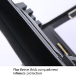 Cartella in pelle per borsa da lavoro con cerniera portatile multifunzionale KC601 A4, stile:, No Chargeable No Calculator No Memo Pad (Black), No Chargeable No Calculator No Memo Pad (Dark Blue), No Chargeable No Calculator No Memo Pad (Gray)         ...