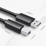 3 PCS Jasoz Cavo dati di stampa USB Nucleo in rame privo di ossigeno, lunghezza del cavo:, 0.5m, 1m, 1.5m, 2m, 3m, 5m, 8m, 10m