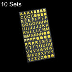 Set di 10 set di adesivi alfanumerici per conti manuali, Bronze Physical Letter, Bronze Cartoon Letter, Bronze Number, Hot Silver Physical Letter, Hot Silver Cartoon Letter, Hot Silver Number