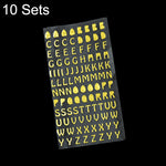 Set di 10 set di adesivi alfanumerici per conti manuali, Bronze Physical Letter, Bronze Cartoon Letter, Bronze Number, Hot Silver Physical Letter, Hot Silver Cartoon Letter, Hot Silver Number