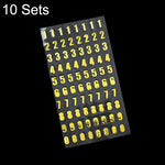 Set di 10 set di adesivi alfanumerici per conti manuali, Bronze Physical Letter, Bronze Cartoon Letter, Bronze Number, Hot Silver Physical Letter, Hot Silver Cartoon Letter, Hot Silver Number