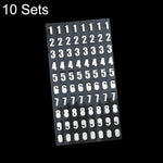 Set di 10 set di adesivi alfanumerici per conti manuali, Bronze Physical Letter, Bronze Cartoon Letter, Bronze Number, Hot Silver Physical Letter, Hot Silver Cartoon Letter, Hot Silver Number