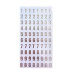 Set di 10 set di adesivi alfanumerici per conti manuali, Bronze Physical Letter, Bronze Cartoon Letter, Bronze Number, Hot Silver Physical Letter, Hot Silver Cartoon Letter, Hot Silver Number