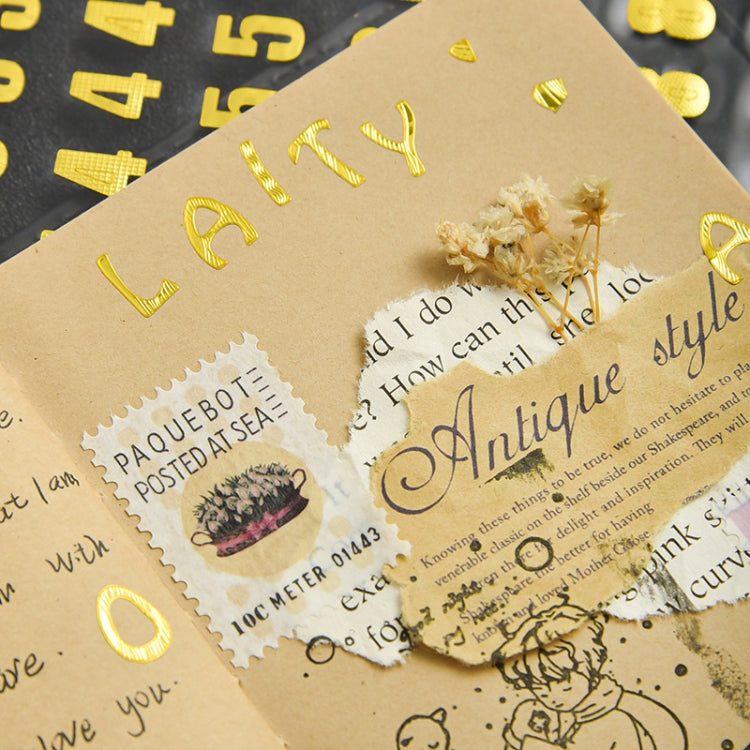 Set di 10 set di adesivi alfanumerici per conti manuali, Bronze Physical Letter, Bronze Cartoon Letter, Bronze Number, Hot Silver Physical Letter, Hot Silver Cartoon Letter, Hot Silver Number