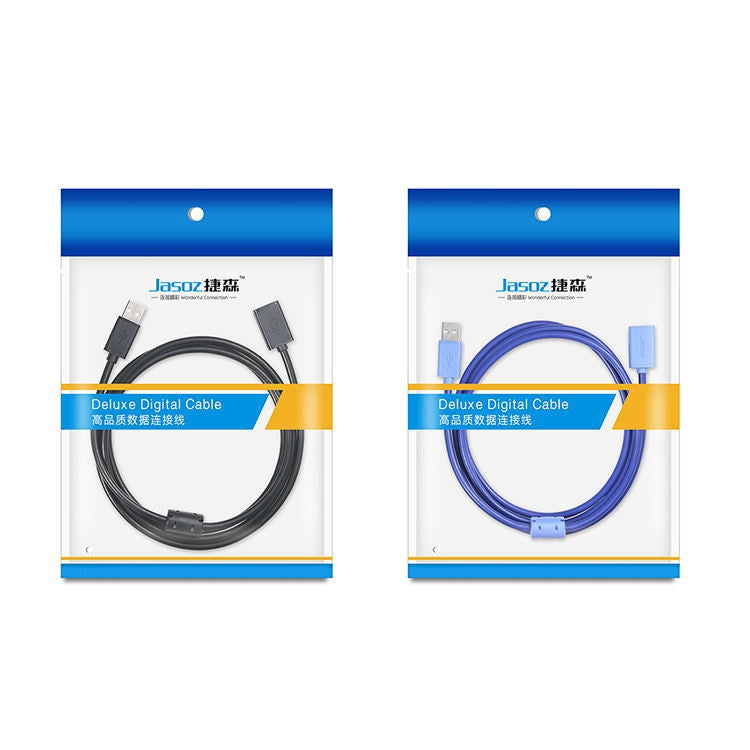 3 pezzi Jasoz USB maschio a femmina cavo dati di estensione con nucleo in rame privo di ossigeno, Black 0.5m, Black 1m, Black 1.5m, Black 2m, Black 3m, Black 5m, Dark Blue 0.5m, Dark Blue 1m, Dark Blue 1.5m, Dark Blue 2m, Dark Blue 3m, Dark Blue 5m    ...