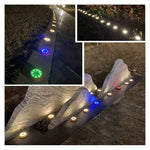 Set 2 lampade solari da giardino 8 LED impermeabili