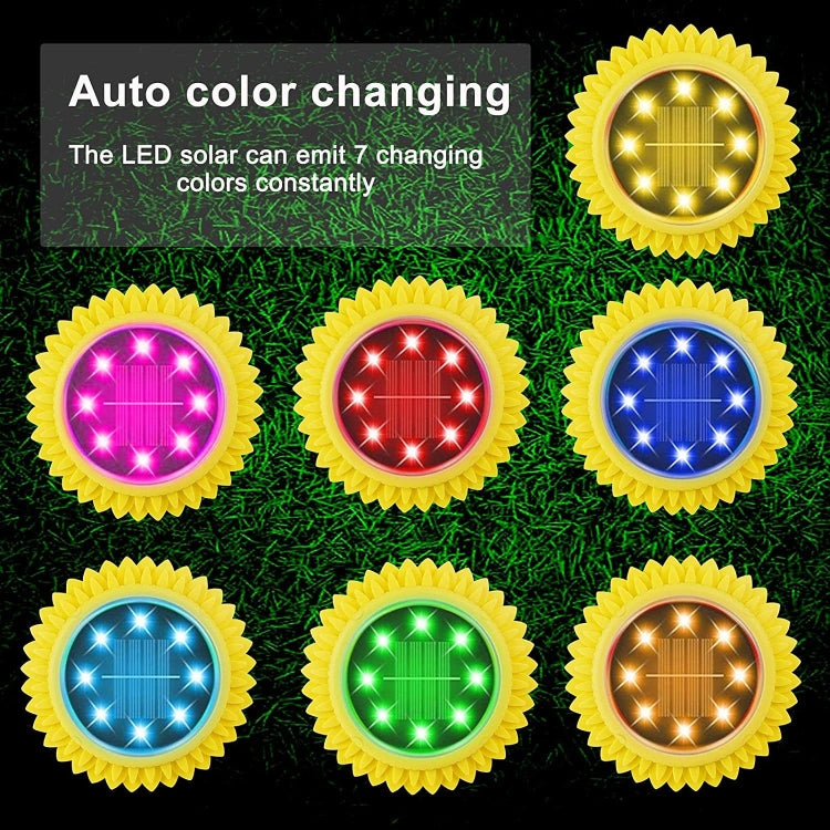 Set 2 lampade solari da giardino 8 LED impermeabili