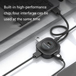 Jasoz USB 2.0 ad alta velocità HUB a 4 porte da 1 a 4 docking HUB, Black 0.3m, Black 0.5m, Black 1.2m, White 0.3m, White 0.5m, White 1.2m